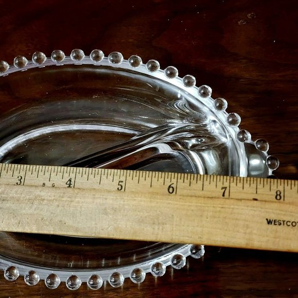 Imperial Glass Candlewick Oval 2 Part Relish Dish 8" divided serving bowl vntage - Picture 8 of 10